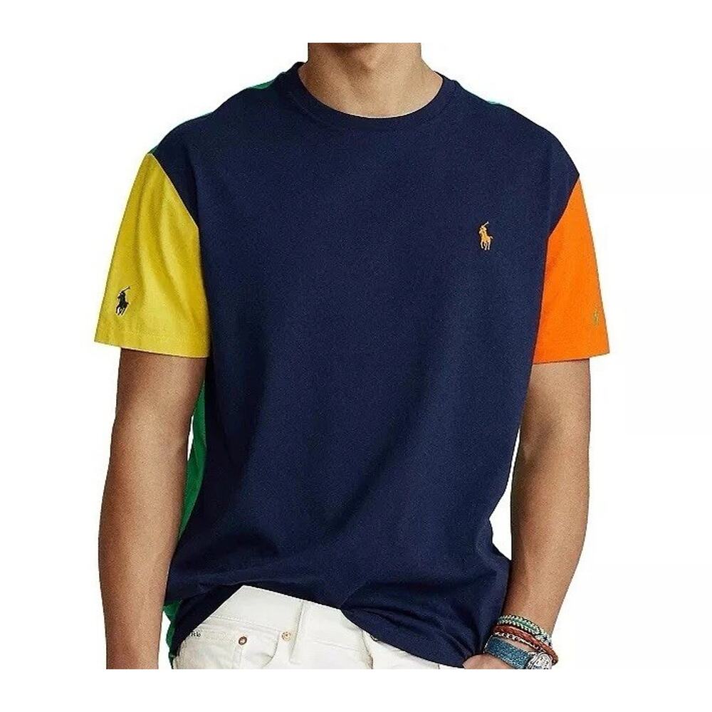 Polo Ralph Lauren Men's Med Classic Fit Color-Blocked Jersey T-Shirt Blue Label